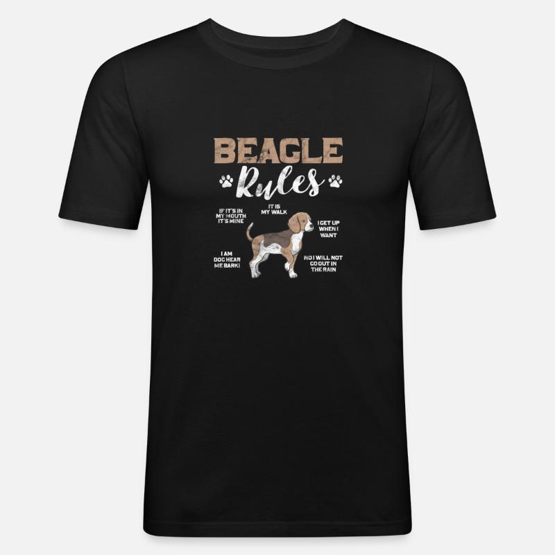 Beagle - Männer Slim Fit T-Shirt - Schwarz