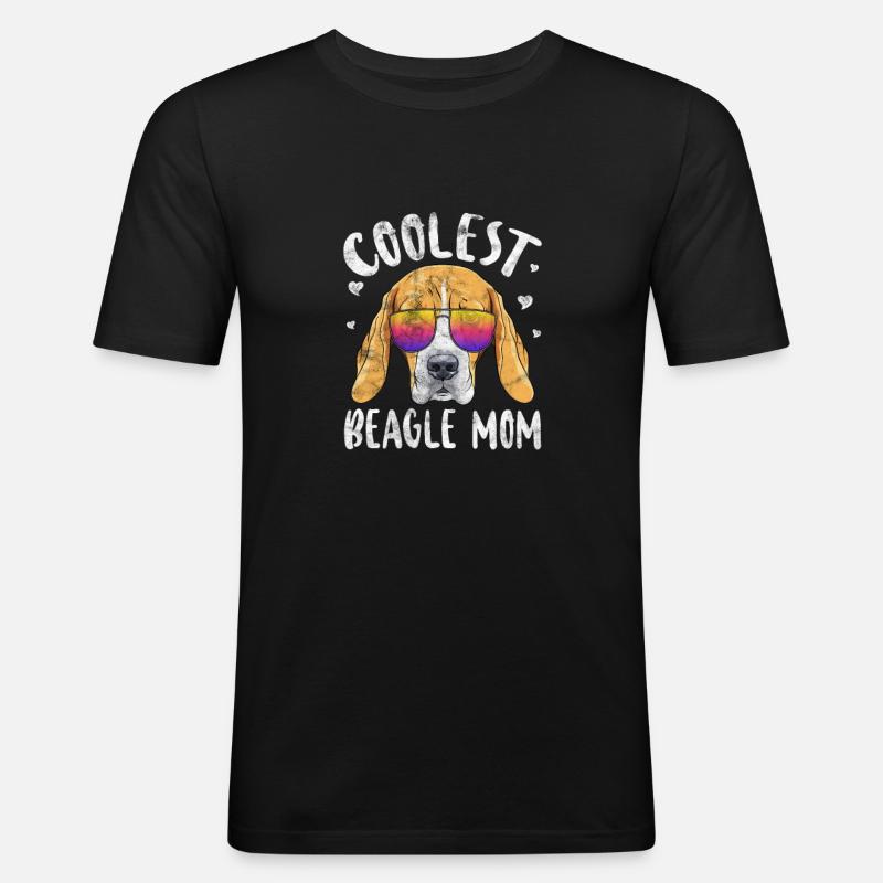 Beagle Mama - Männer Slim Fit T-Shirt - Schwarz
