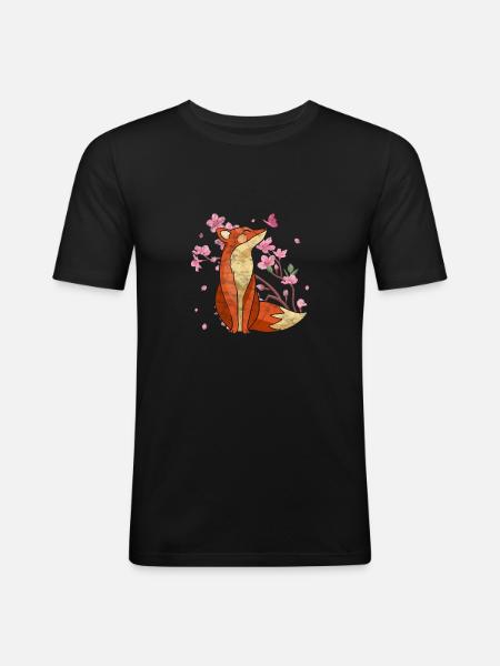 Fuchs - Männer Slim Fit T-Shirt - Schwarz