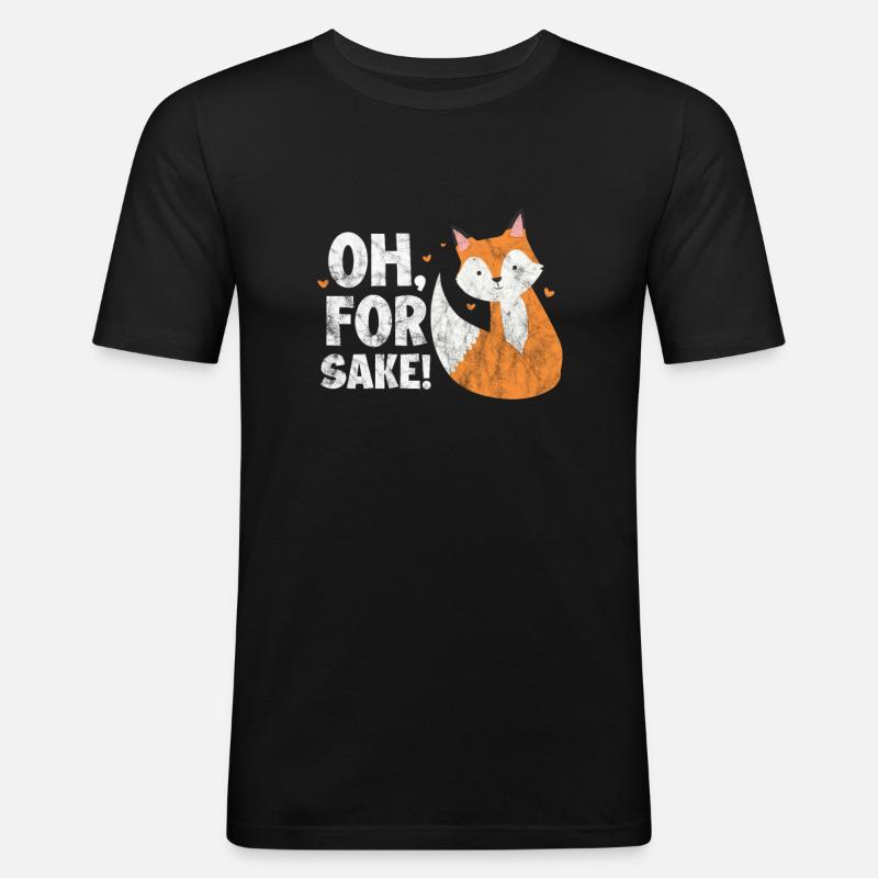 Fuchs - Männer Slim Fit T-Shirt - Schwarz