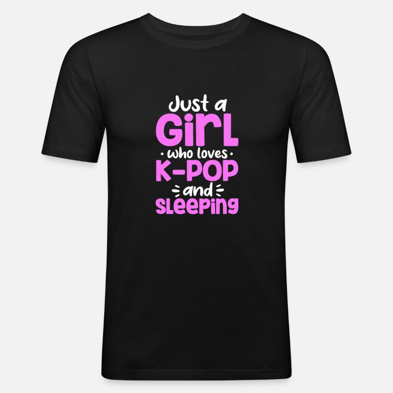 K-Pop - Männer Slim Fit T-Shirt - Schwarz