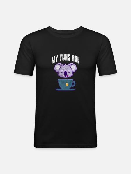Koala - T-shirt près du corps Homme - noir