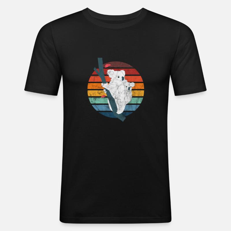 Koala - Männer Slim Fit T-Shirt - Schwarz