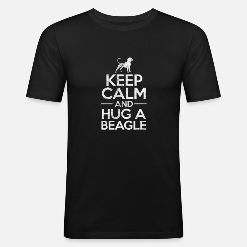 Beagle - Männer Slim Fit T-Shirt - Schwarz