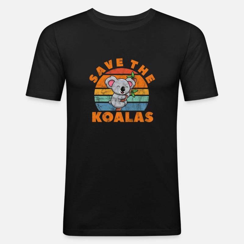 Koala - Männer Slim Fit T-Shirt - Schwarz