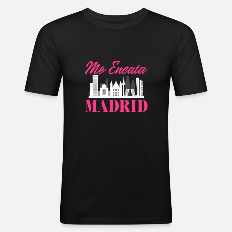 Madrid - Männer Slim Fit T-Shirt - Schwarz