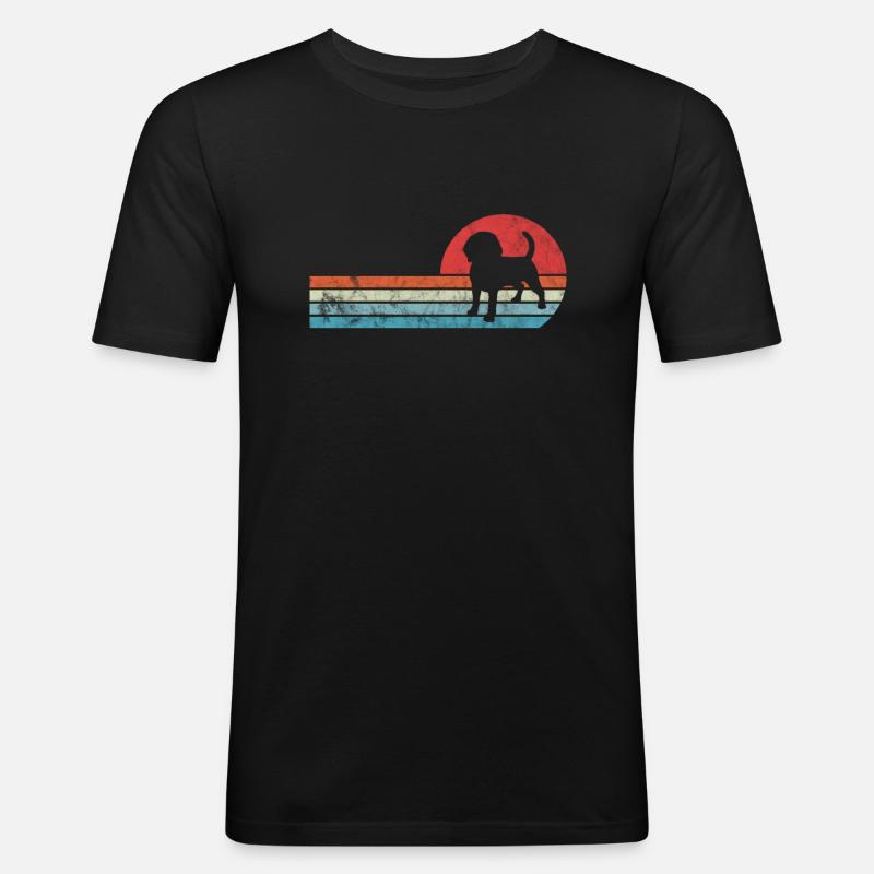 Beagle - Männer Slim Fit T-Shirt - Schwarz