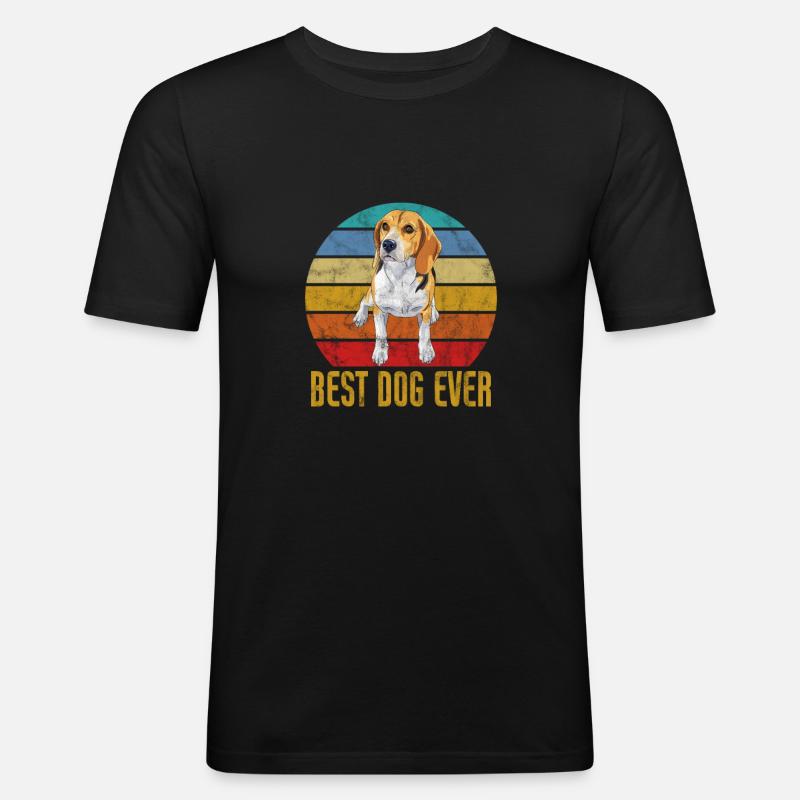 Beagle - Männer Slim Fit T-Shirt - Schwarz