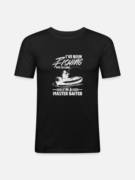 Angler - Männer Slim Fit T-Shirt - Schwarz