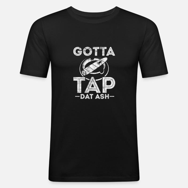 Zigarre - Männer Slim Fit T-Shirt - Schwarz