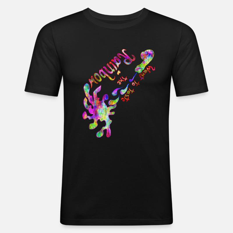 Taste the Rainbow - Männer Slim Fit T-Shirt - Schwarz