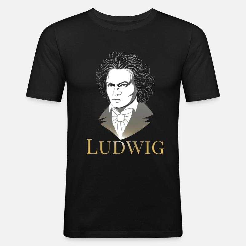 Ludwig van Beethoven - Männer Slim Fit T-Shirt - Schwarz