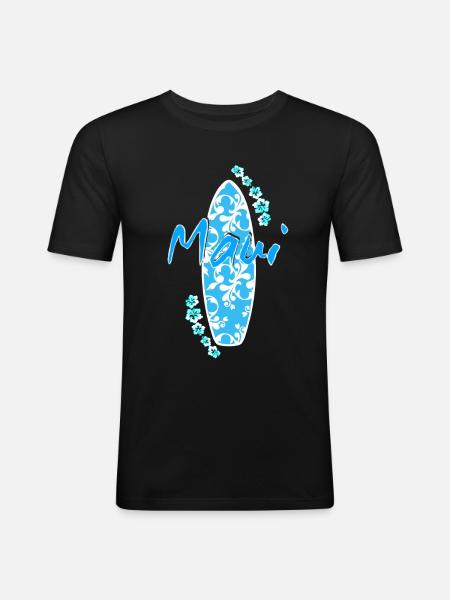 peahi maui surfing - Men's Slim Fit T-Shirt - black