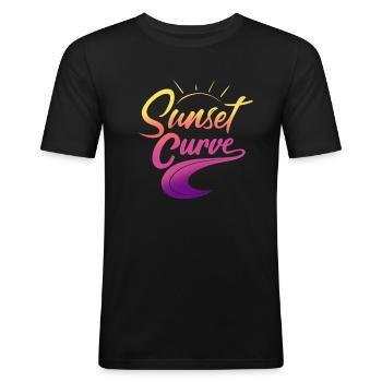 Sunset curve - Men's Slim Fit T-Shirt - black - Front - Nik (191cm)