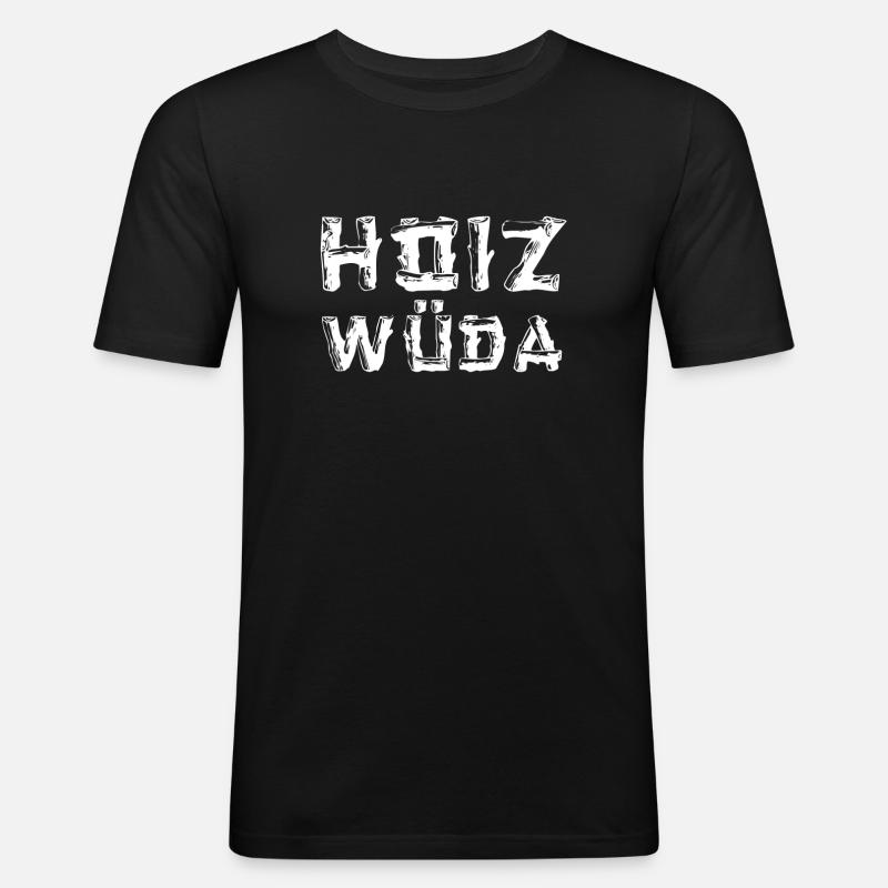 Bûcheron dialecte dialecte Hoizwüda - T-shirt près du corps Homme - noir