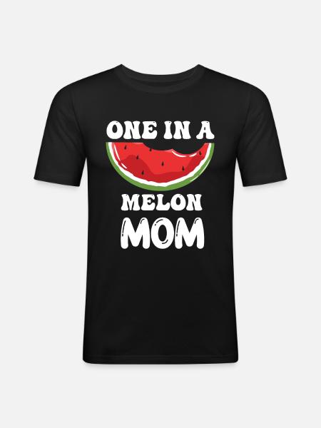 En i en melon mor sjove mor citater mor - Herre Slim Fit T-Shirt - sort