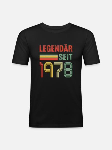 Legendär seit 1978 - Männer Slim Fit T-Shirt - Schwarz