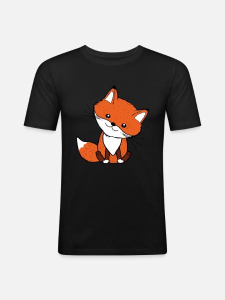 Baby Fuchs Waldtier - Männer Slim Fit T-Shirt - Schwarz