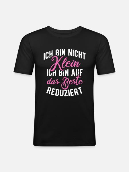 Ich bin nicht klein - Männer Slim Fit T-Shirt - Schwarz