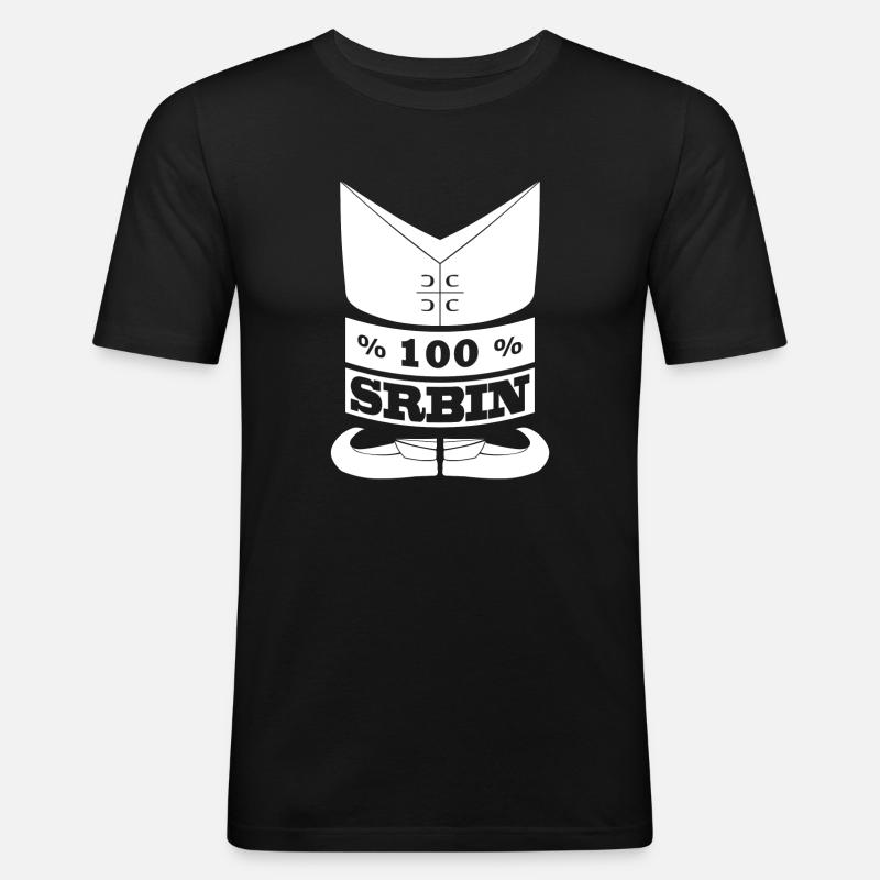 Serbe Srbin Serbien Srbija - Männer Slim Fit T-Shirt - Schwarz