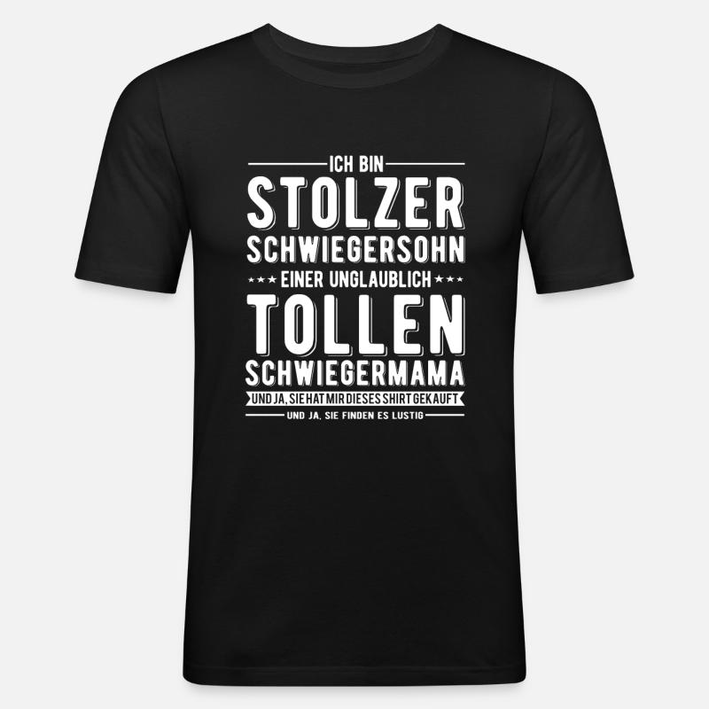 Stolzer Schwiegersohn - Männer Slim Fit T-Shirt - Schwarz