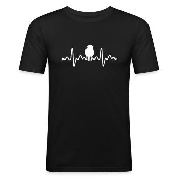 Schaf Herzschlag Landwirte - Männer Slim Fit T-Shirt - Schwarz - Vorne - Nik (191cm)