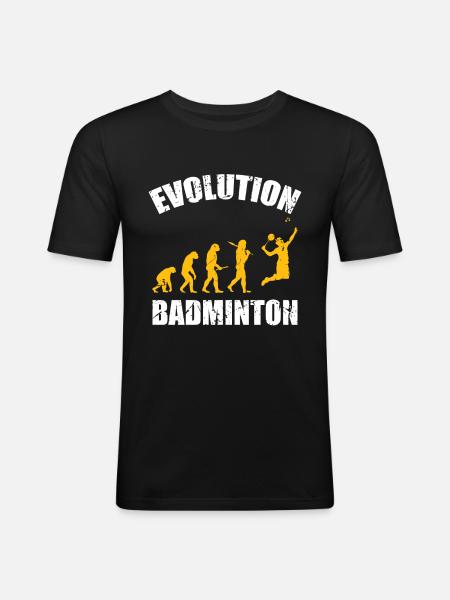 Badminton Evolution Federball Sport - Men's Slim Fit T-Shirt - black