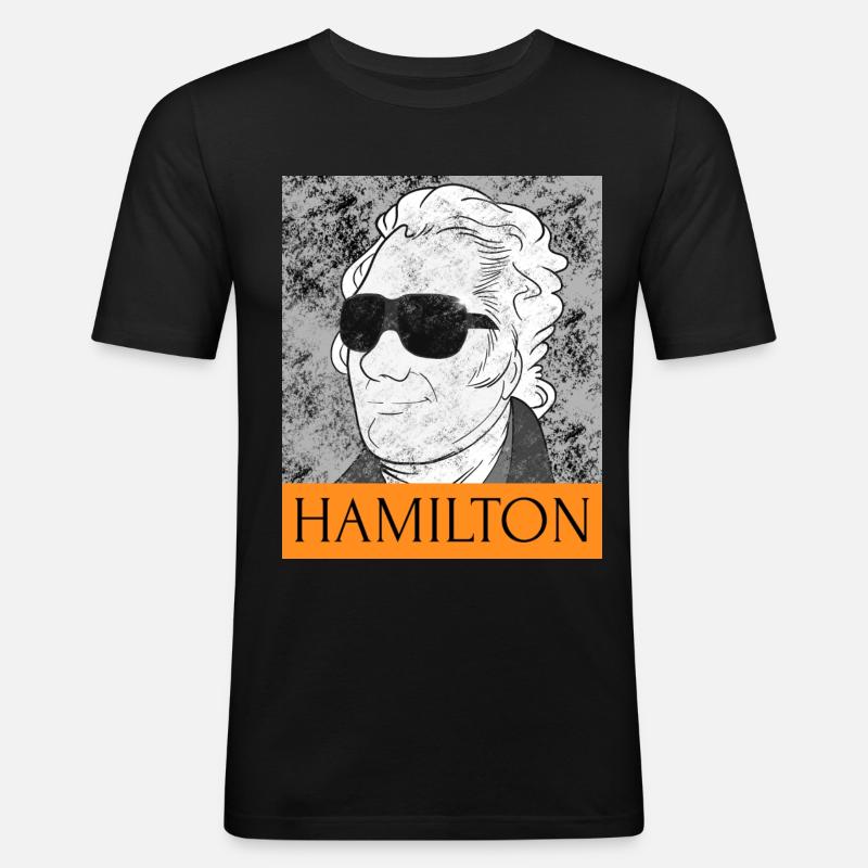 HAMILTON - Männer Slim Fit T-Shirt - Schwarz