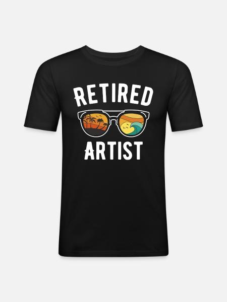 Bliss in Retirement: Artists with - Men's Slim Fit T-Shirt - black