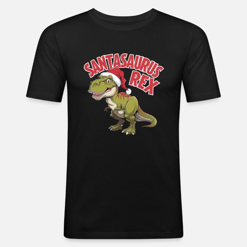 Santasaurus Rex - T-shirt près du corps Homme - noir