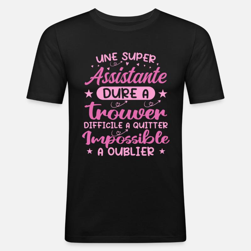 Une Super Assistante - Cadeau assistante - T-shirt près du corps Homme - noir