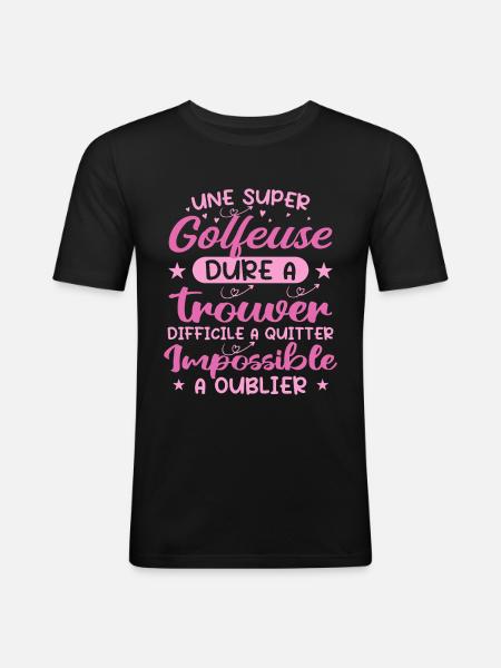 A Super Golfer - Golfer Gift - Men's Slim Fit T-Shirt - black