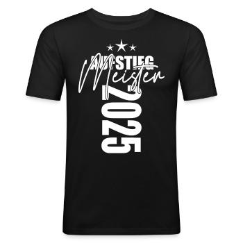 Meister 2025 - Männer Slim Fit T-Shirt - Schwarz - Vorne - Nik (191cm)