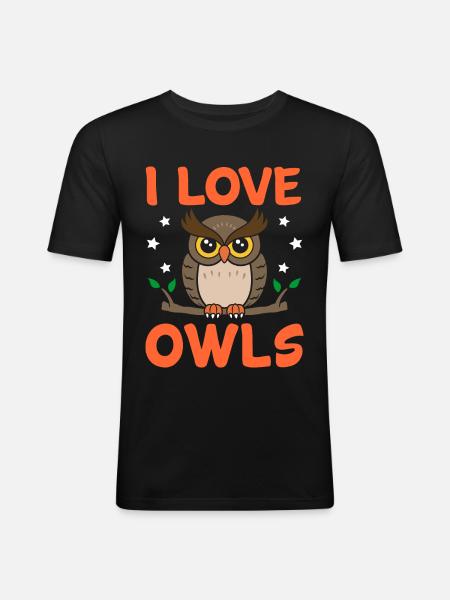 owl - Men's Slim Fit T-Shirt - black