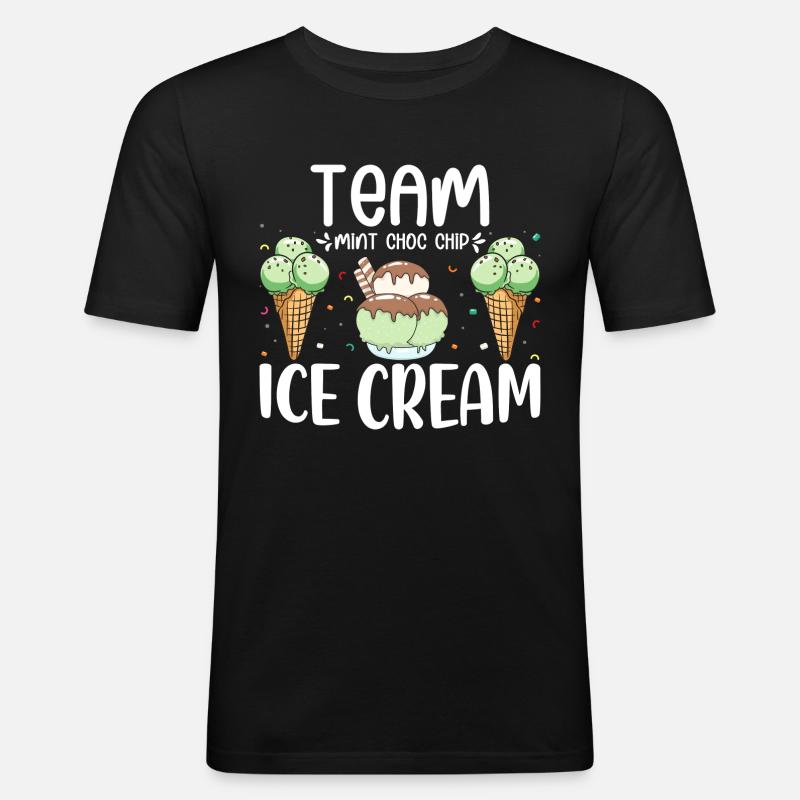 Team Mint Choc Crème glacée Cornet Crème glacée Crème glacée - T-shirt près du corps Homme - noir