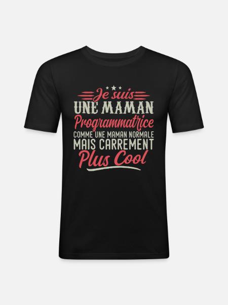 Ich bin Programmierer-Mama, ausgesprochen cool - Männer Slim Fit T-Shirt - Schwarz