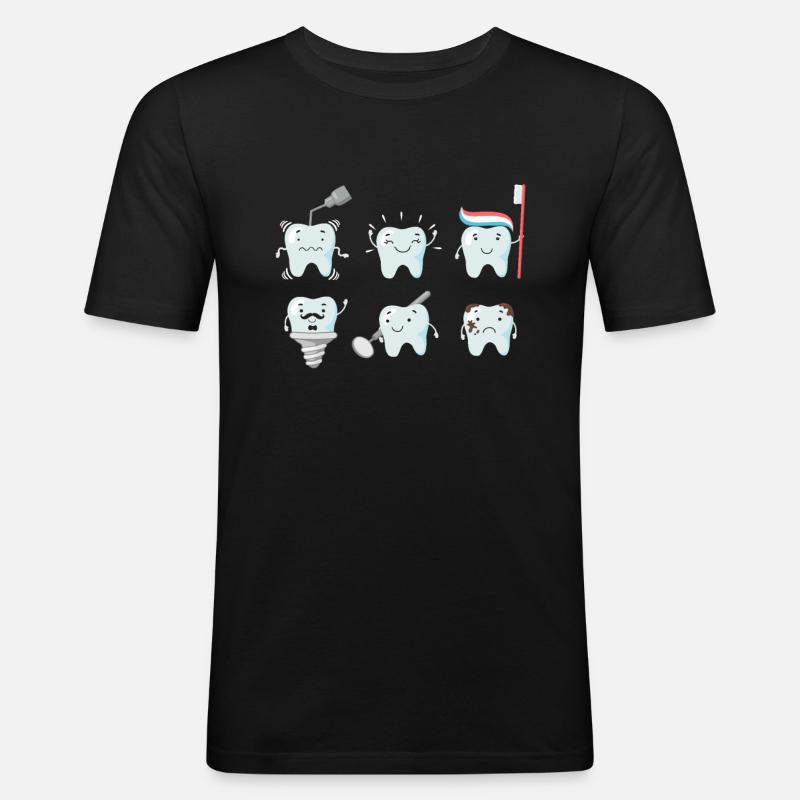 Tooth Teeth Dentist HelperGift - Men's Slim Fit T-Shirt - black