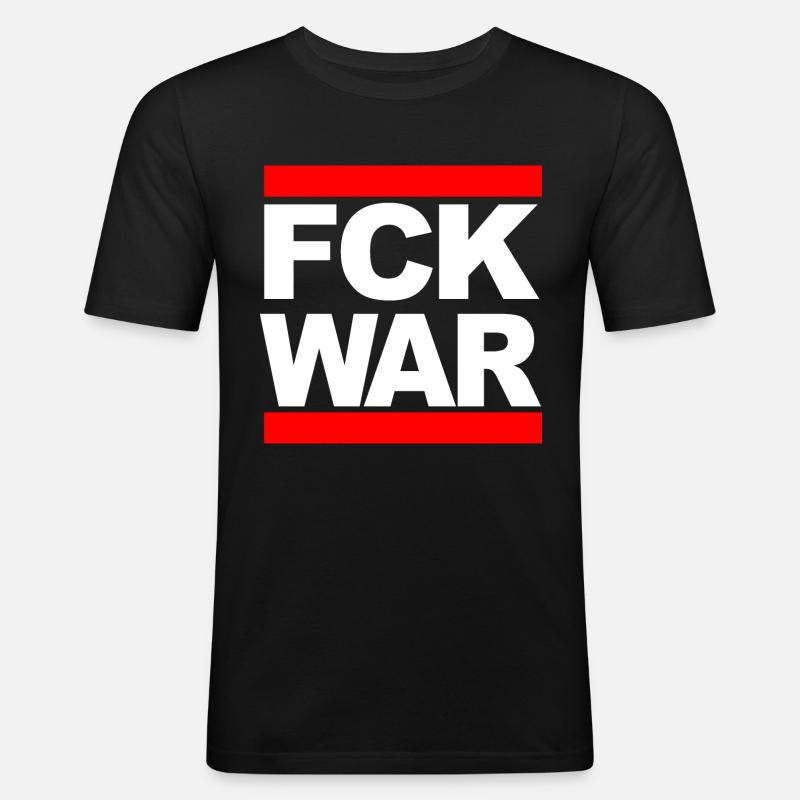 Scheißkrieg - Männer Slim Fit T-Shirt - Schwarz