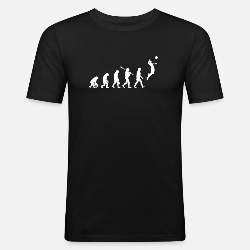 Volleyball Evolution - Männer Slim Fit T-Shirt - Schwarz