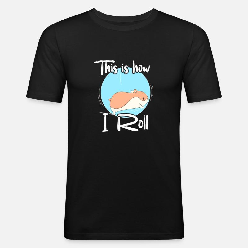 Hamster - Männer Slim Fit T-Shirt - Schwarz