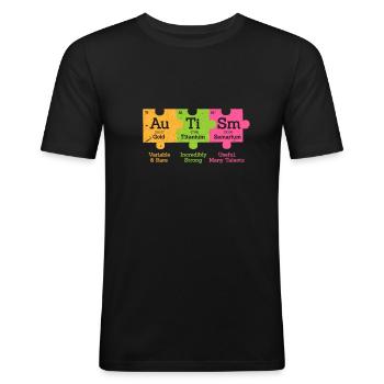 Autism Autist Asperger Syndrome Gift - T-shirt près du corps Homme - noir - Devant - Nik (191cm)