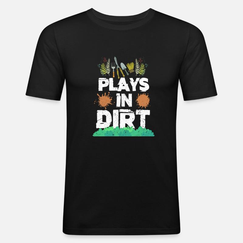 Gartenarbeit - Männer Slim Fit T-Shirt - Schwarz