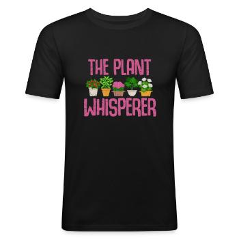 plante - T-shirt près du corps Homme - noir - Devant - Nik (191cm)