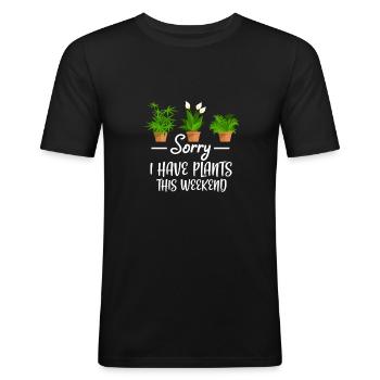 Plante - T-shirt près du corps Homme - noir - Devant - Nik (191cm)