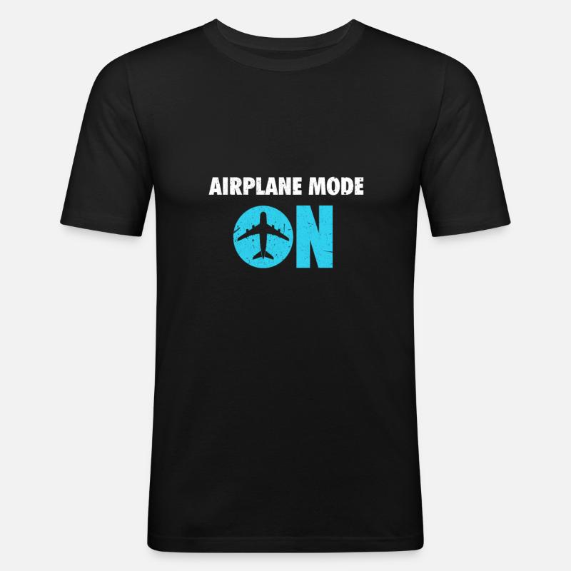 Flug - Männer Slim Fit T-Shirt - Schwarz