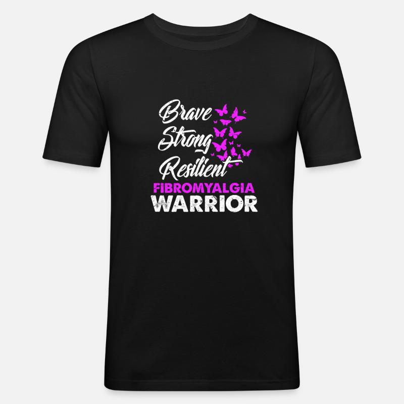 Fibromyalgie Fibromyalgia Krankheit Geschenk - Männer Slim Fit T-Shirt - Schwarz