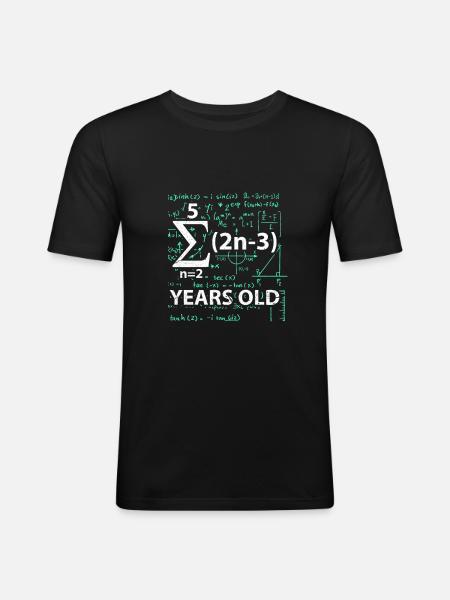 16th birthday math - Men's Slim Fit T-Shirt - black