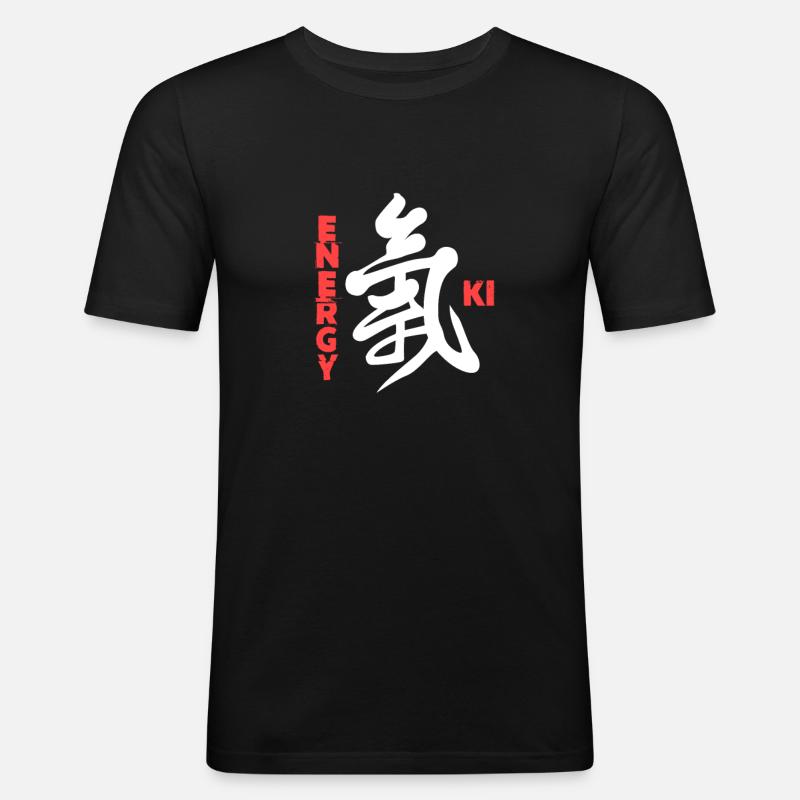 Aikido - Männer Slim Fit T-Shirt - Schwarz