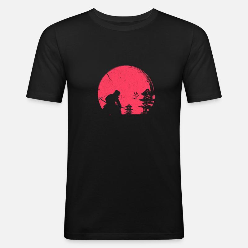 Aikido - Männer Slim Fit T-Shirt - Schwarz