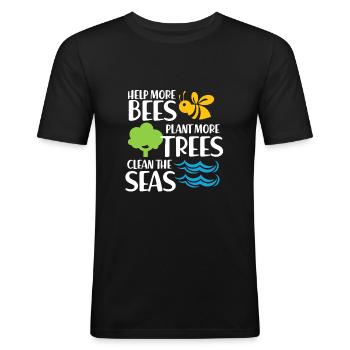 Environmental protection - Men's Slim Fit T-Shirt - black - Front - Nik (191cm)